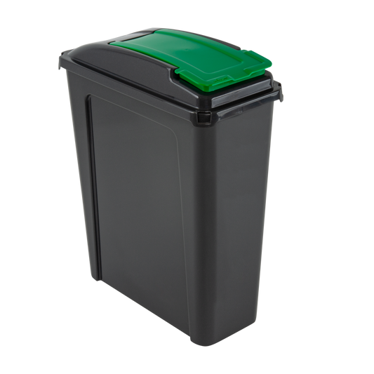 Recycle It 25L Slimline Bin & Lid Graphite/Gen. Green (12412)