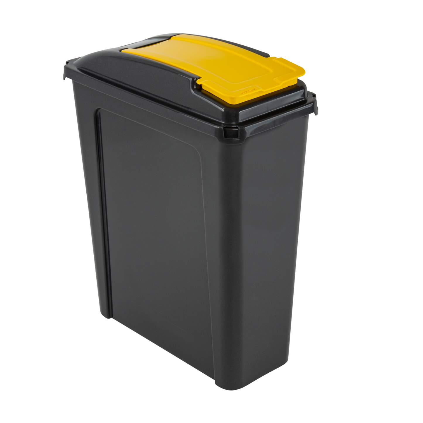 Recycle It 25L Slimline Bin & Lid Graphite/Gen. Yellow (12413)