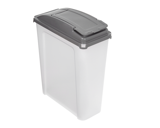 Recycle It 25L Slimline Bin & Lid Clear/Cool Grey (12414)