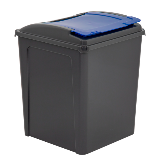 Recycle It 50L Bin & Lid Graphite/Gen. Blue (12416)