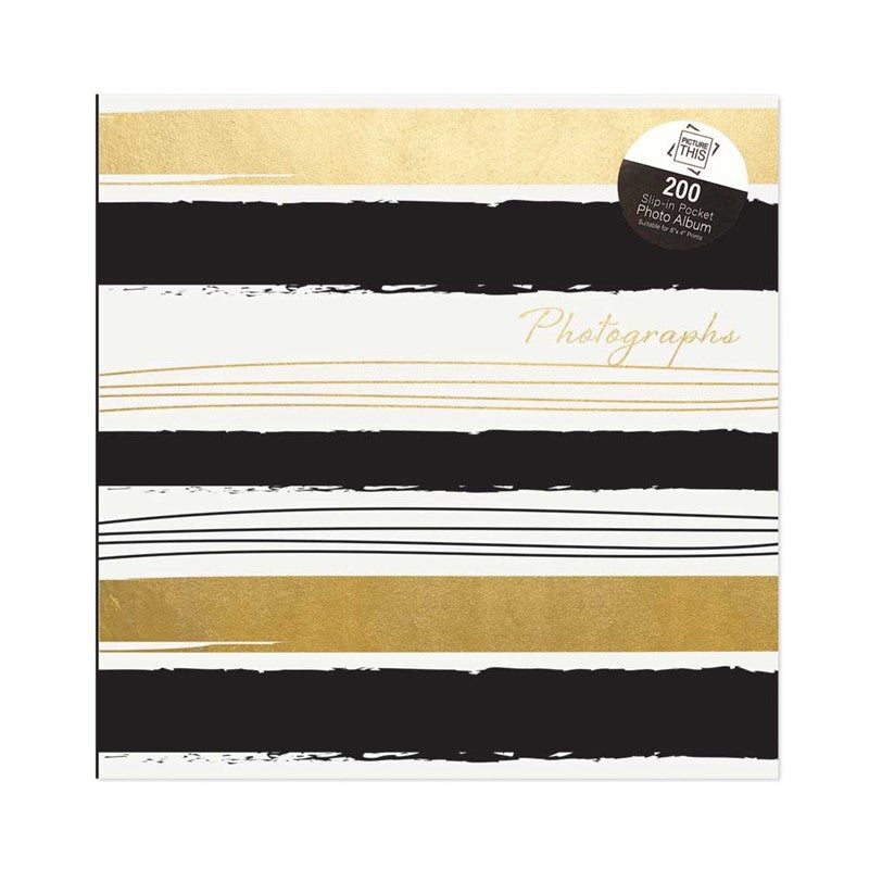 Photo Album- 200 Pckt 6x4 Memo section Stripe (7548) - VISHCHIT