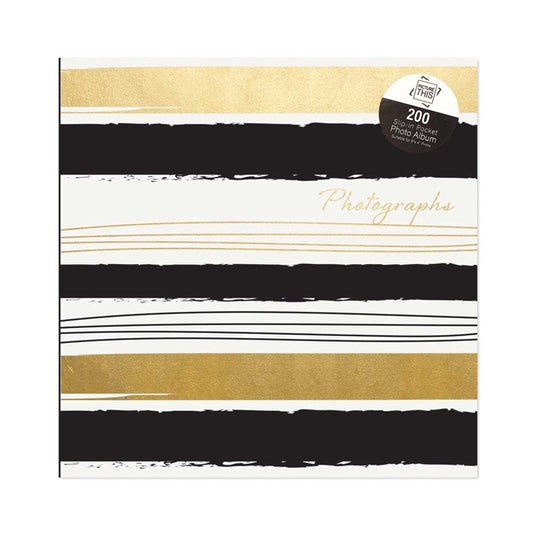 Photo Album- 200 Pckt 6x4 Memo section Stripe (7548) - VISHCHIT