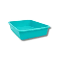 Whitefurze Cat Litter Tray 46cm – | Durable, Easy-Clean Cat Litter Box (Aqua)