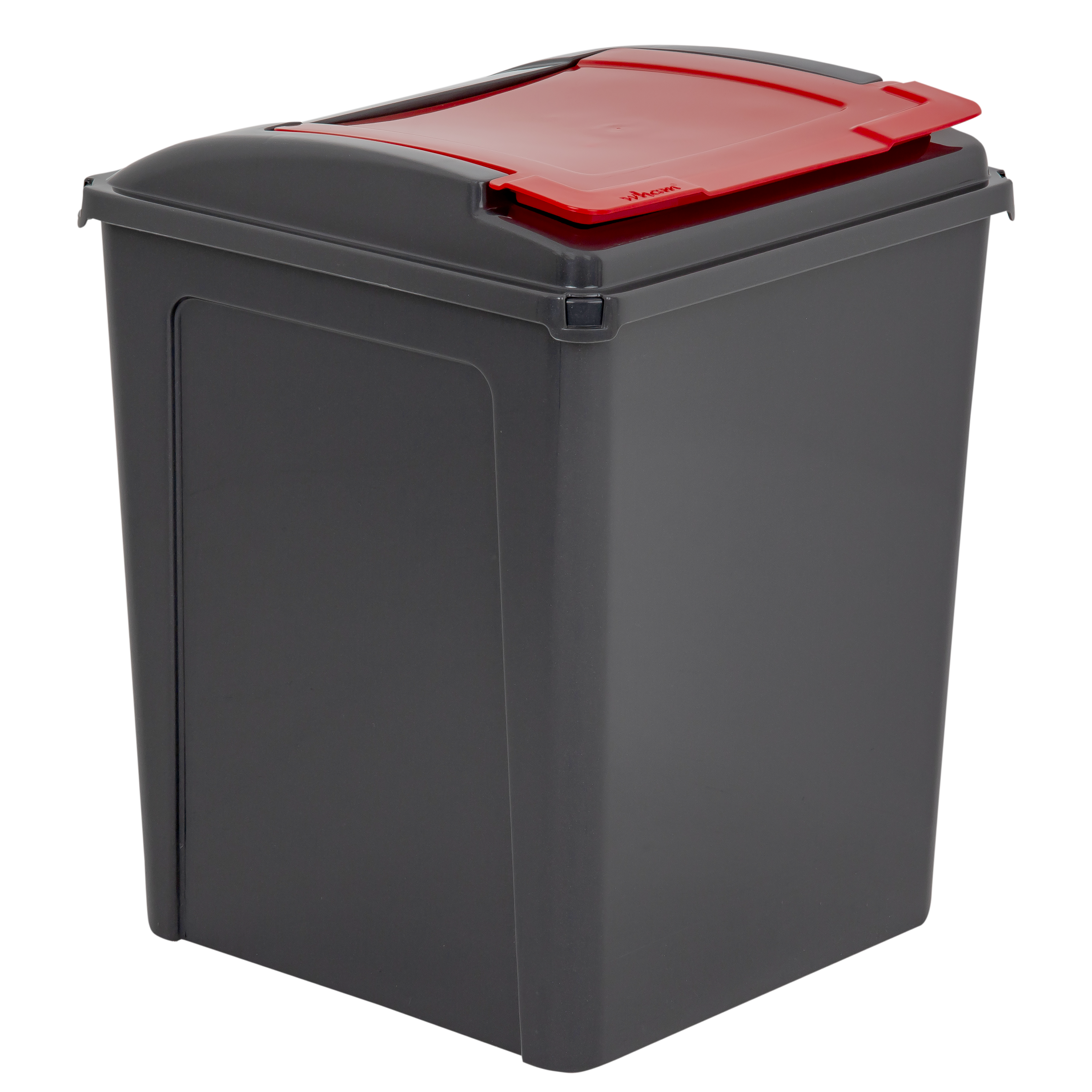50L Bin & Lid – Graphite / Gen. Red | Large, Durable & Modern Waste Bin