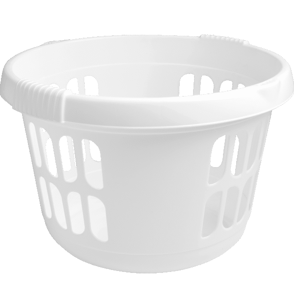 Casa Round Laundry Basket – Snow White | Stylish, Ventilated & Durable Laundry Storage