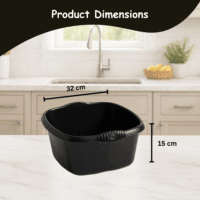 WHAM Casa 32cm Square Bowl – Midnight | Large, Durable & Multi-Purpose Household Bowl