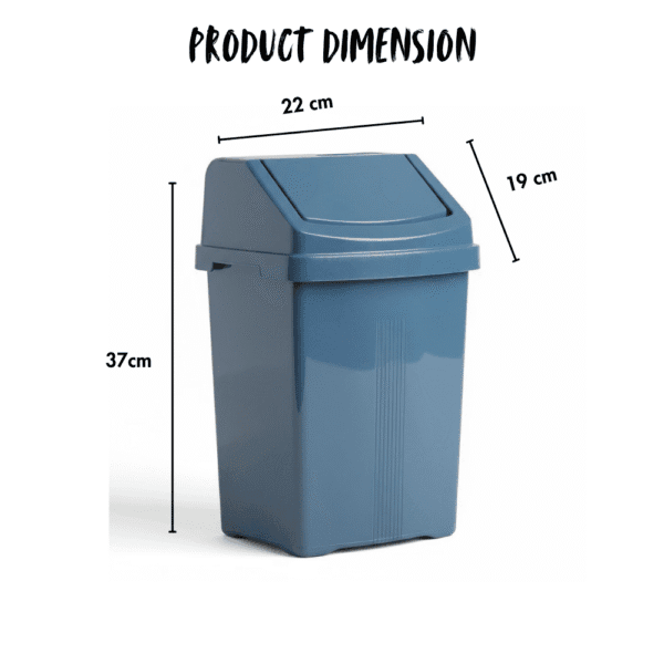 Casa 8L Swing Bin – Navy | Compact, Stylish & Easy-Clean