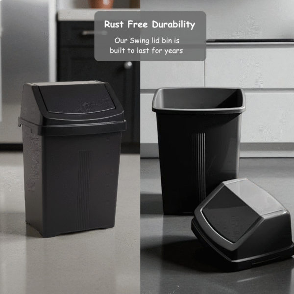 Casa 8L Swing Bin – Midnight | Compact, Stylish & Easy-Clean Waste Bin