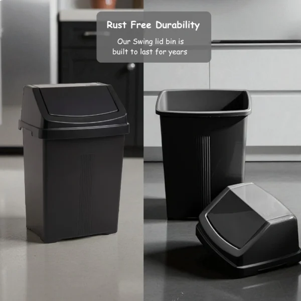 Casa 25L Swing Bin – Midnight | Stylish, Durable & Easy-Clean Waste Bin