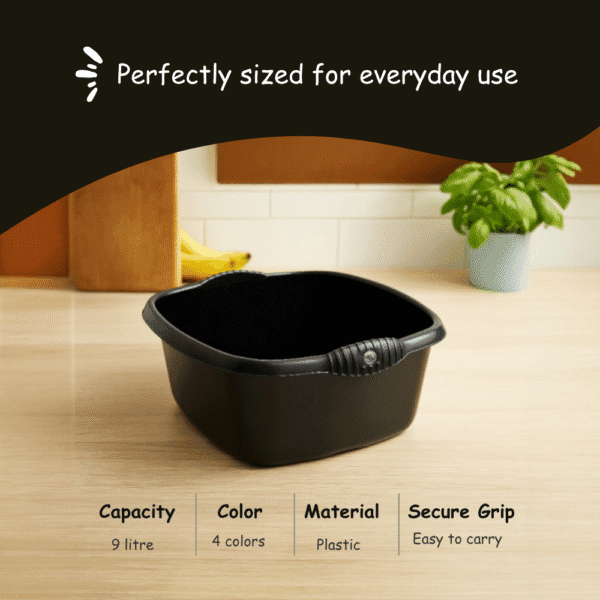 WHAM Casa 32cm Square Bowl – Midnight | Large, Durable & Multi-Purpose Household Bowl