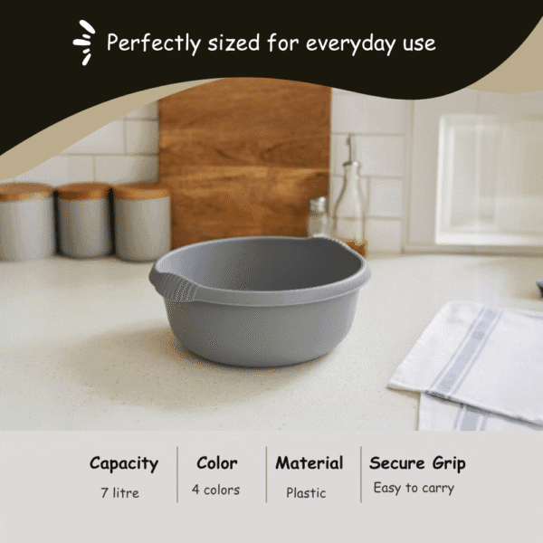 WHAM Casa 28cm Round Bowl – Silver | Durable, Versatile & Easy-Clean Household Bowl