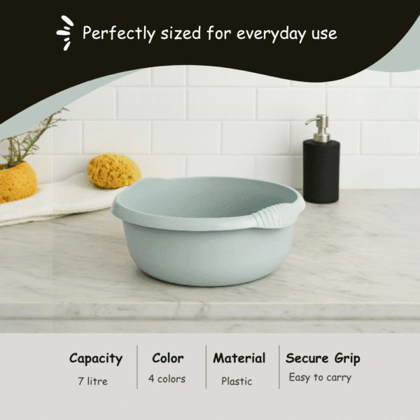 WHAM Casa 32cm Round Bowl – Silver Sage | Large, Durable & Multi-Purpose Household Bowl