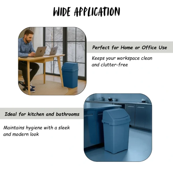 Casa 25L Swing Bin – Navy | Stylish, Durable & Easy-Clean Waste Bin