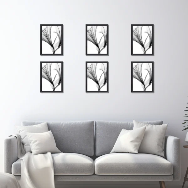 A4 Frame, Wooden A4 Picture Frames, Versatile Black A4 Frame, Dual Orientation (Landscape/Portrait), Includes Stand & Wall Hooks - Wall Mount or Tabletop for Home, Office, Gallery (6)