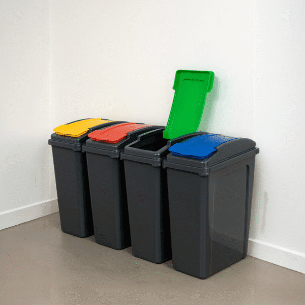 25L Slimline Bin & Lid – Graphite Red | Space-Saving, Stylish & Durable Waste Bin