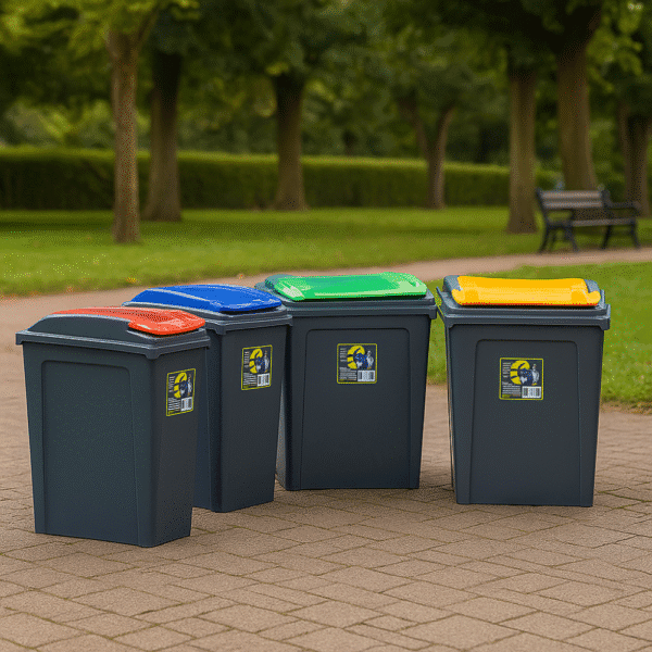 25L Slimline Bin & Lid – Graphite / Gen. Green | Slim, Stylish & Space-Saving Waste Bin