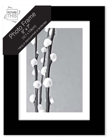 Black Photo Frame 5x7 | Modern Basic Picture Frame for Home, Office & Displays