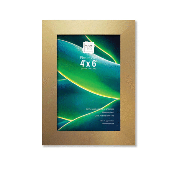 Gold Photo Frame 4x6 | Classic Basic Picture Frame for Home, Office & Gifts