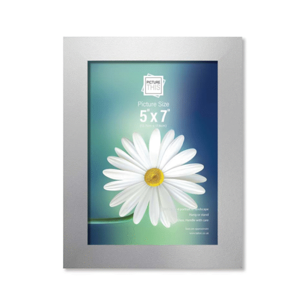 Silver Photo Frame 5x7 | Modern Basic Picture Frame for Home, Office & Gifts