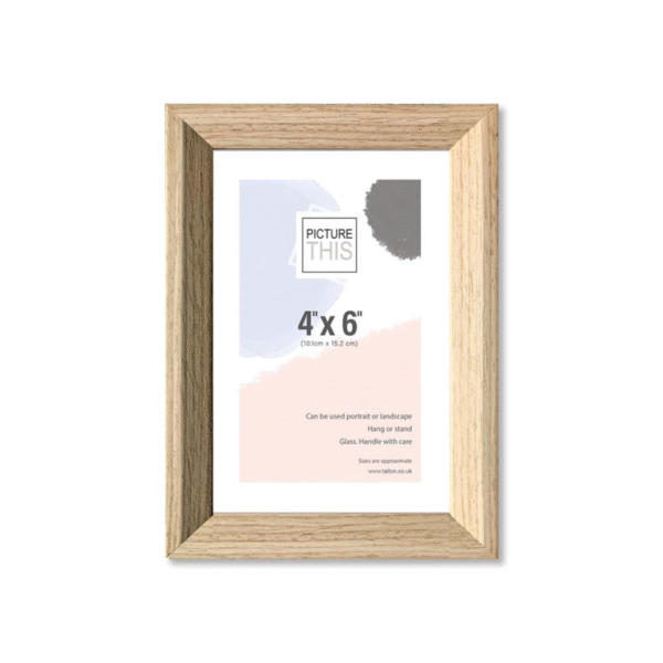 Wood Effect Photo Frame 4x6 | Natural Wooden Look Picture Frame for Home & Office