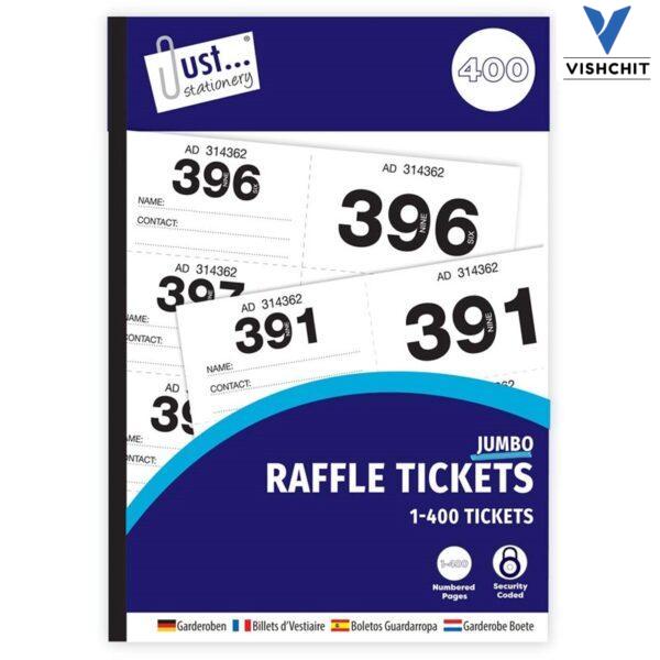 Jumbo Cloakroom & Raffle Tickets 1–400 | Large Numbered Tear-Off Ticket Book for Events & Venues
