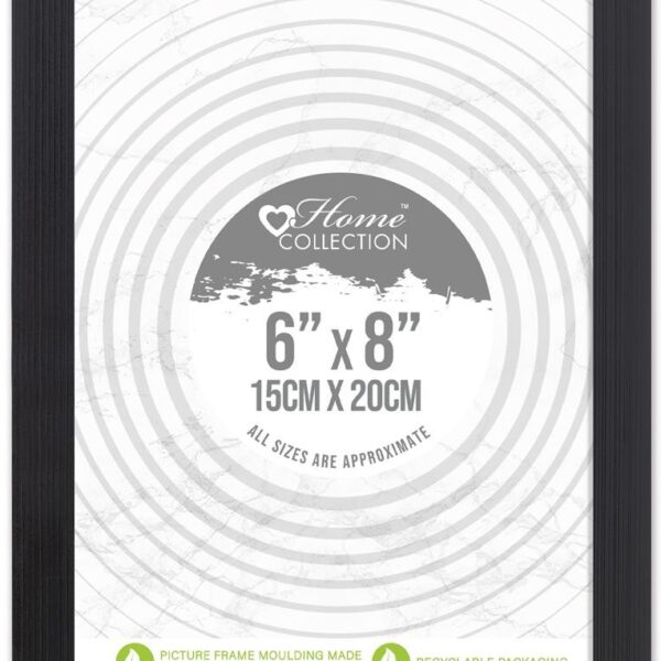 Cambridge 6x8 Black Glass Photo Frame | Modern Luxury Picture Frame for Home & Office