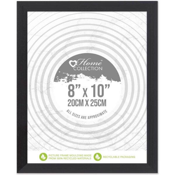 Cambridge 8x10 Black Glass Photo Frame | Modern Luxury Picture Frame for Home & Office