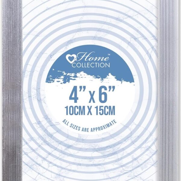 Cambridge 4x6 Silver Glass Photo Frame | Elegant Modern Picture Frame for Home & Office