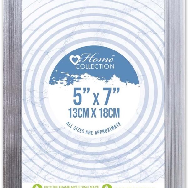 Cambridge 5x7 Silver Glass Photo Frame | Elegant Modern Picture Frame for Home & Office