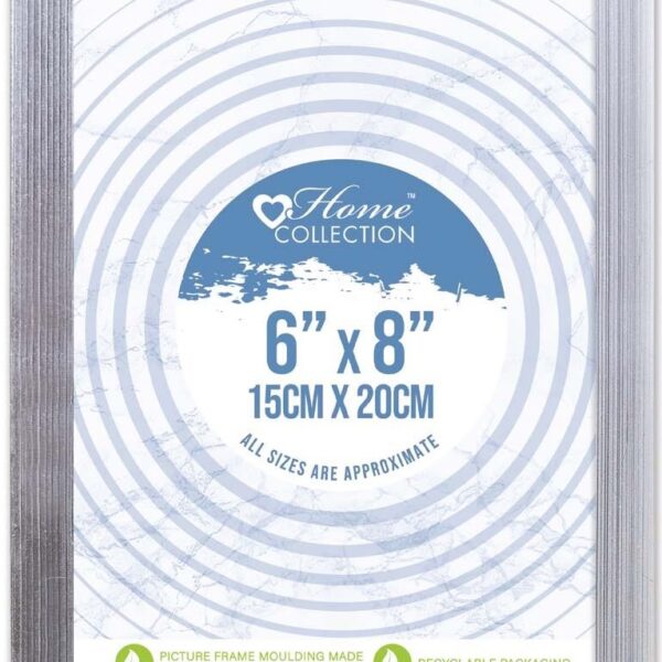 Cambridge 6x8 Silver Glass Photo Frame | Elegant Modern Picture Frame for Home & Office