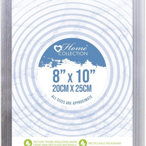 Cambridge 8x10 Silver Glass Photo Frame | Elegant Modern Picture Frame for Home & Office Displays