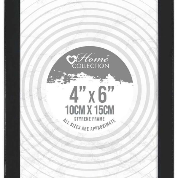 London 4"x"6 Black Styrene Photo Frame | Lightweight Shatter-Resistant Picture Frame